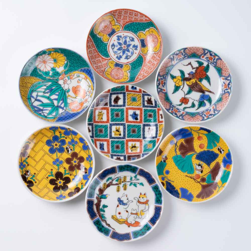 九谷焼 九谷結窯 麗和3寸皿 7点セット ¥7,700 大人の焼き物