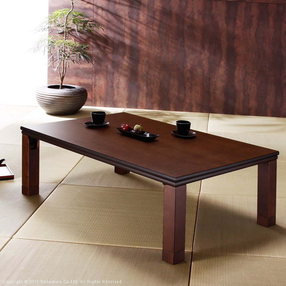 こたつ 長方形 楢天然木国産折れ脚こたつ 120x75cm 折脚 継ぎ脚 高さ
