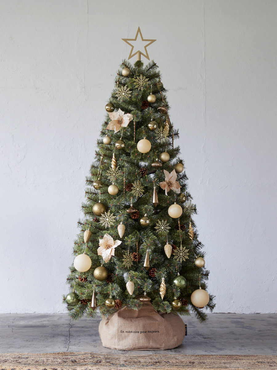 クリスマスツリー スリム 150cm 180cm 210cm 松ぼっくり 高濃密度 赤い