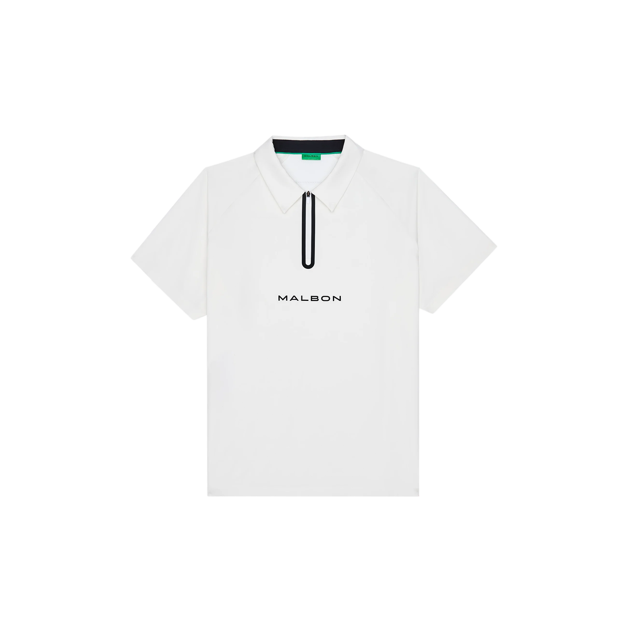 Malbon Golf Performance Zip Raglan Polo - White – Bisque Golf