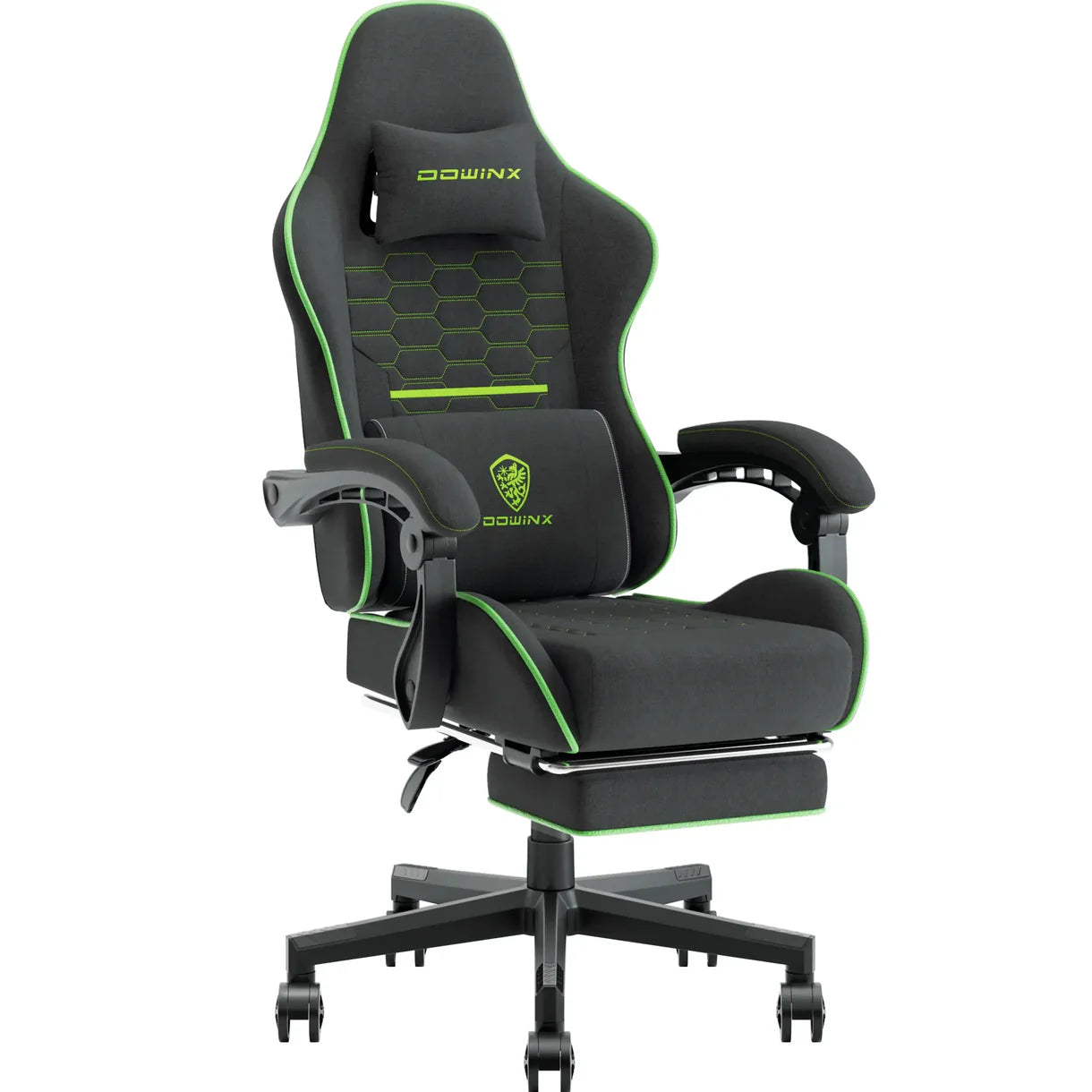 Dowinx ファブリック ゲーミングチェア LS-6658 (グリーン&ブラック