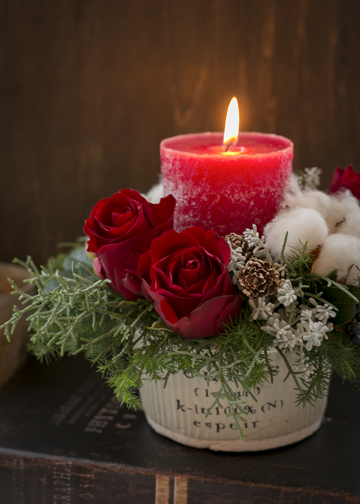 キャンドルアレンジで輝くクリスマスを☆ | アトリエFLORET-R