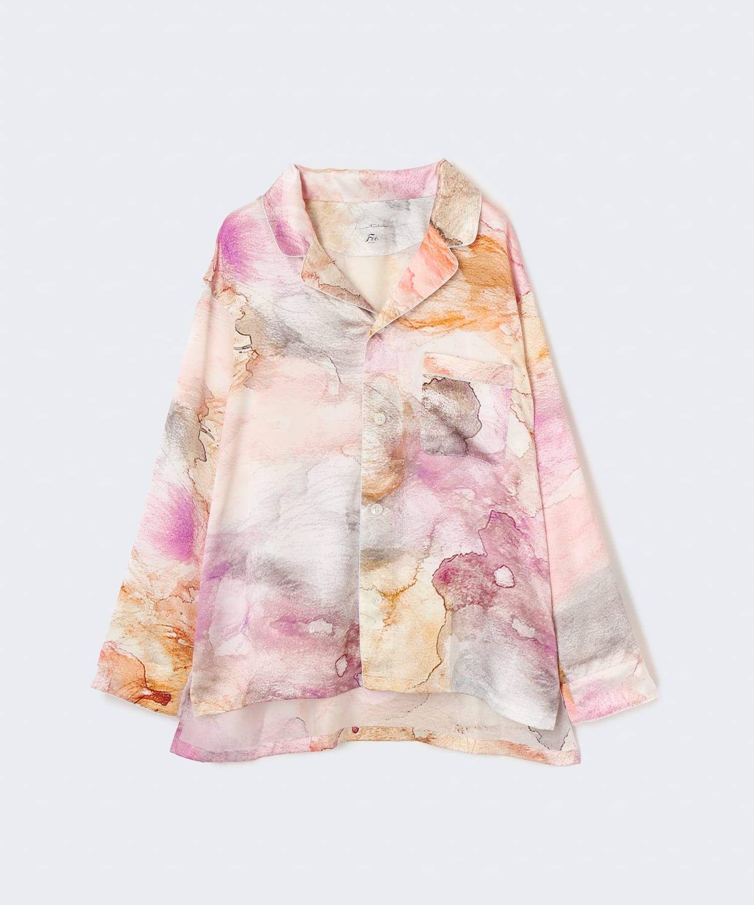 シルクパジャマ トップス オレンジ