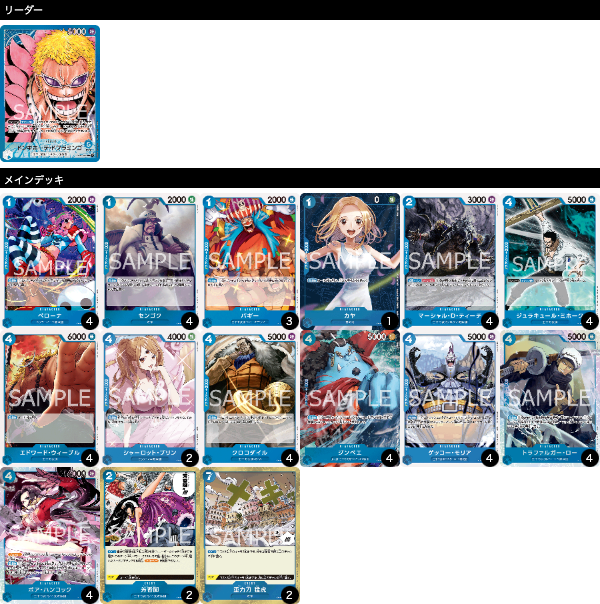 青ドフラミンゴの優勝デッキレシピを紹介【ONE PIECEカードゲーム