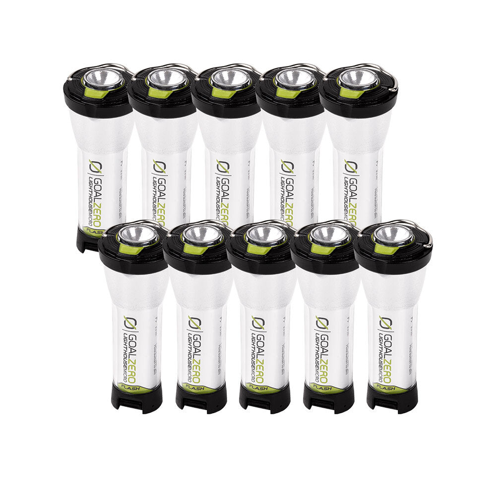 10- Pack Lighthouse Micro Flash USB Rechargeable Lantern | Goal Zero