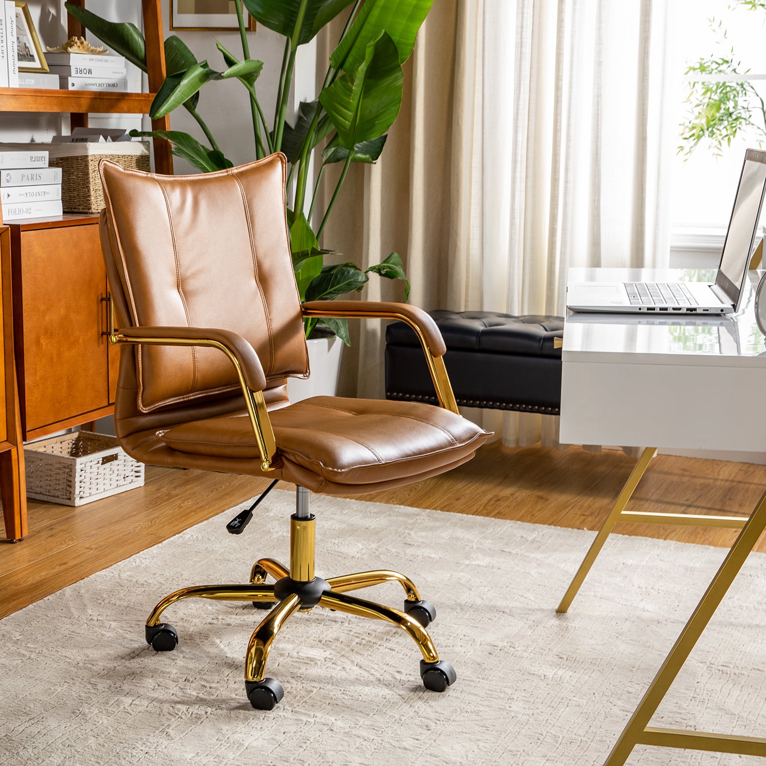 Michele Vegan Leather Task Accent Chair - HULALA HOME