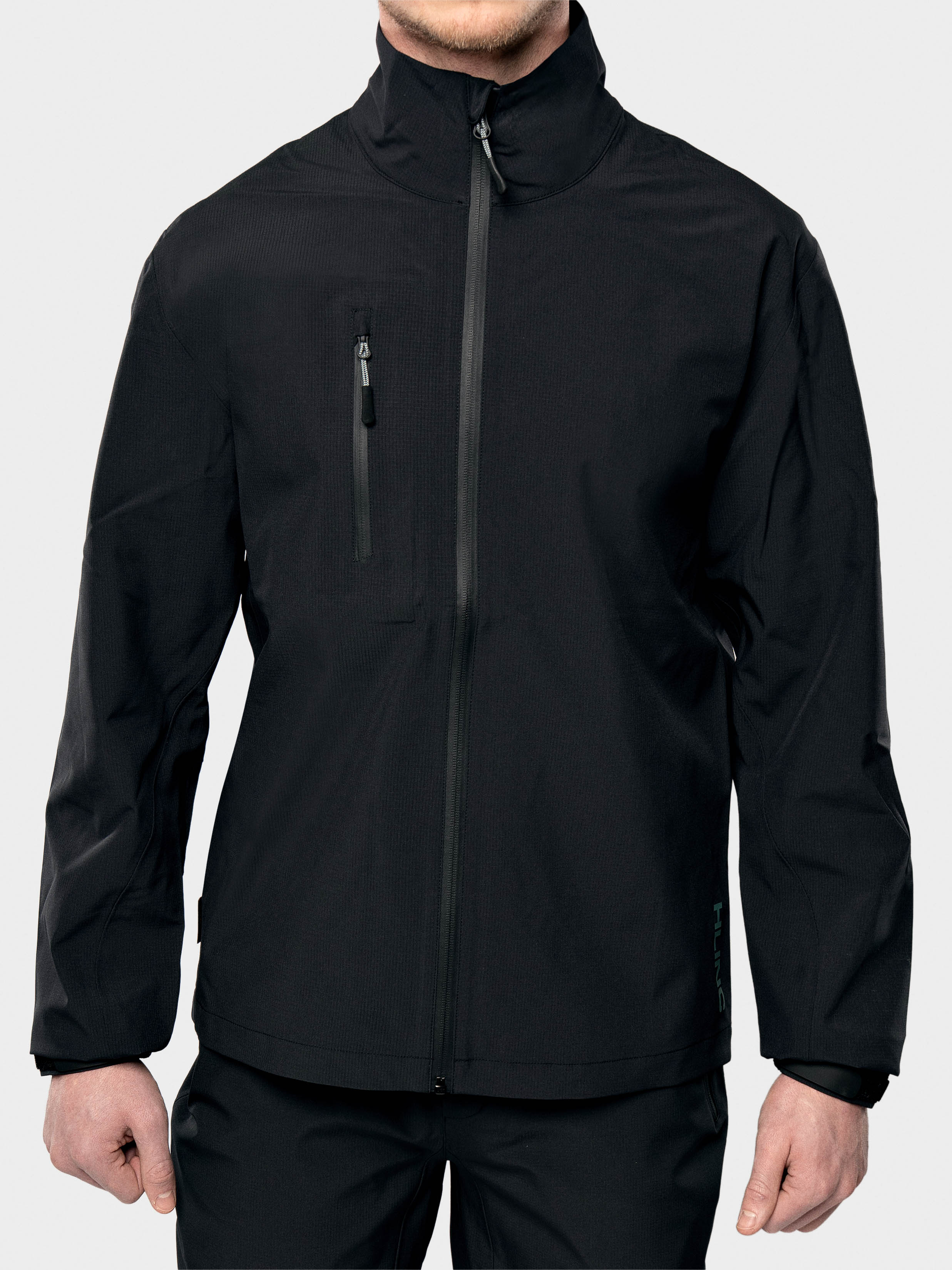 2026 Full Zip Waterproof Links Golf Jacket Black – HLINC Golf