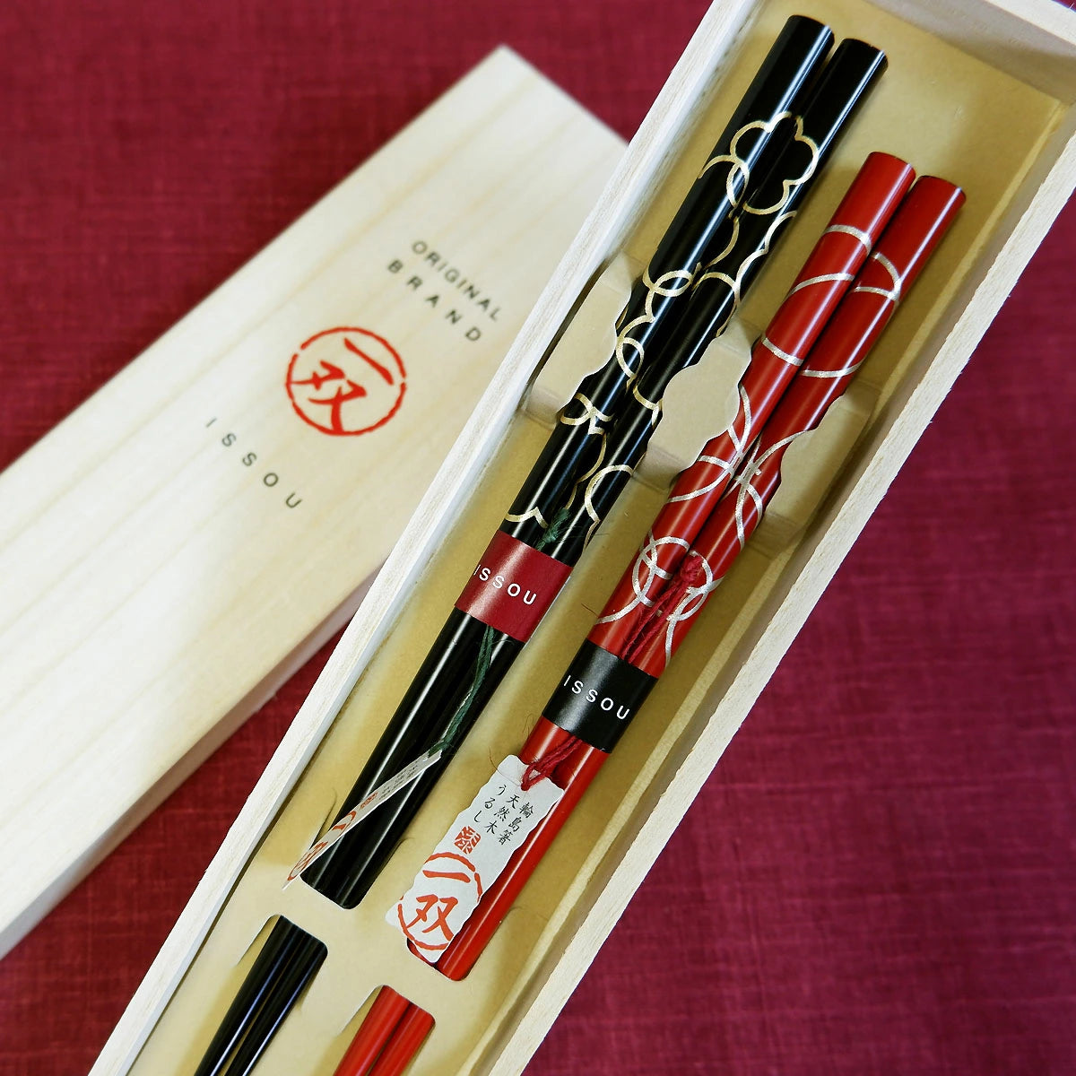 輪島塗 箸 一双 縁 (えにし) 夫婦箸 桐箱入り 母の日 プレゼント – 八