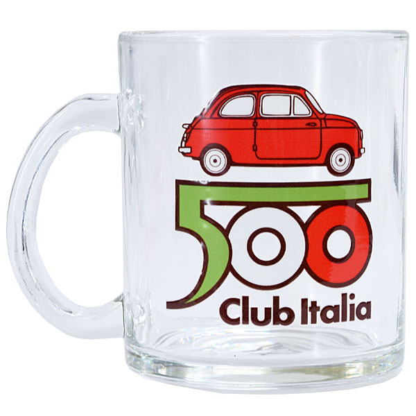 FIAT 500 CLUB ITALIAオフィシャルグラスマグカップ : イタリア自動車