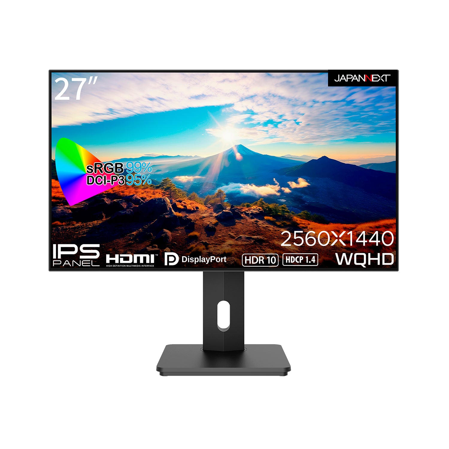 JAPANNEXT 27インチ IPSパネル搭載 WQHD(2560x1440)解像度液晶