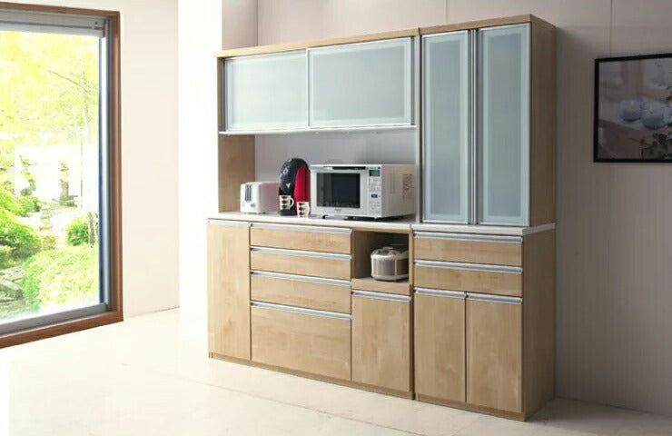 食器棚 幅150cm 高さ198cm 【大川家具 国産 ほぼ完成品 開梱設置無料