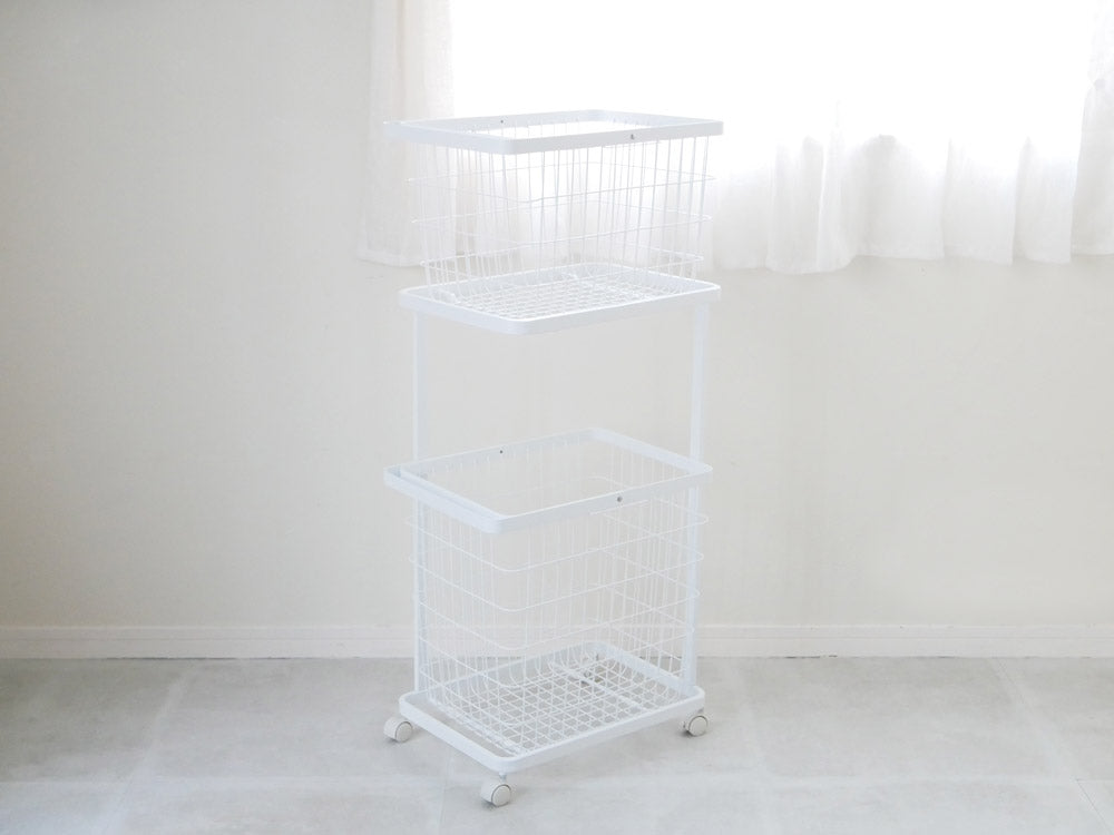 tower/タワー＞ランドリーワゴン＋バスケット ホワイト – カチモ
