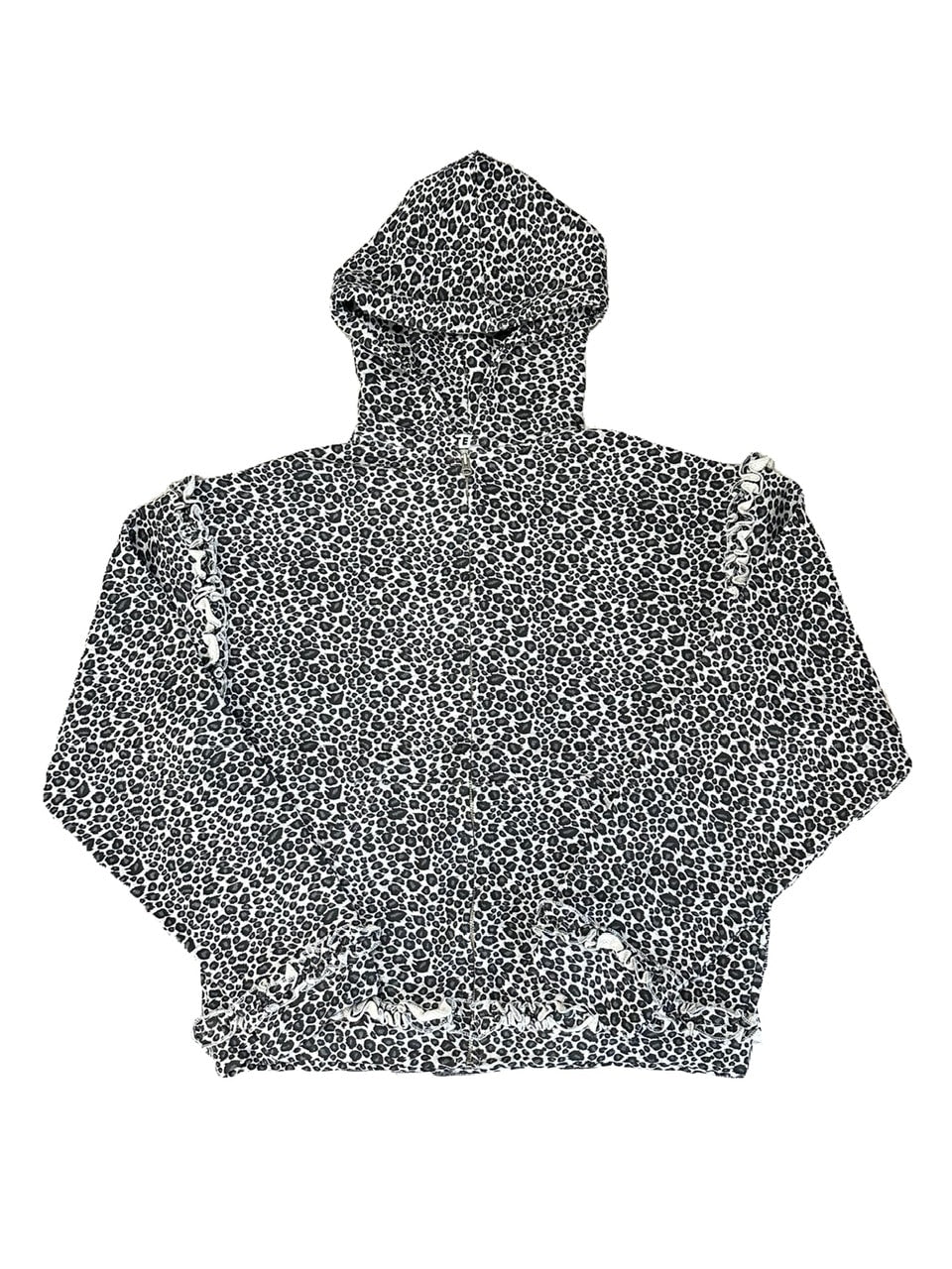 GATELESS】 LEOPARD FRILL ZIP UP HOODIE / 【ゲートレス】レオパード