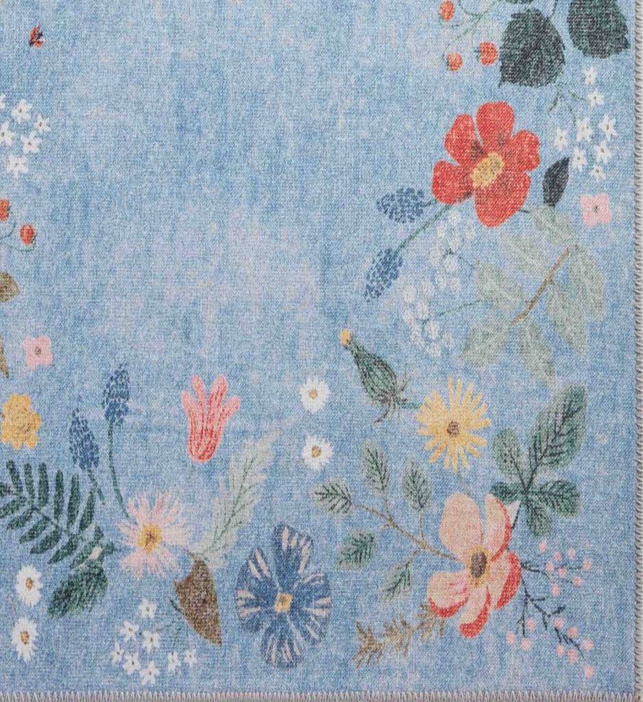 Atelier Strawberry Fields Border Non-Slip Rug - Periwinkle – Rifle