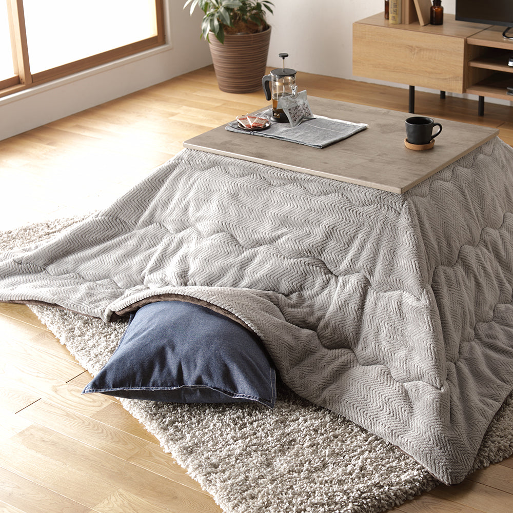 こたつ2点セット（古木風こたつテーブル+マイクロファイバーこたつ