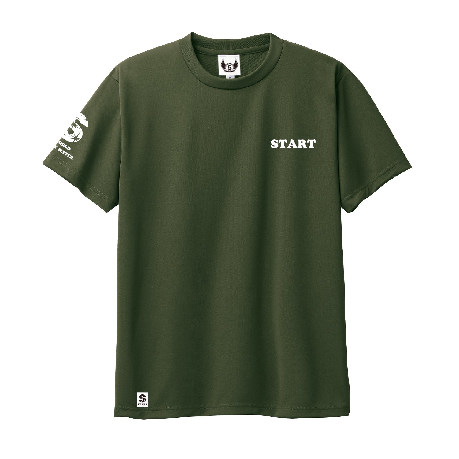 ラスト1枚！サイズM】START シンプルドライ半袖Tシャツ / アーミー