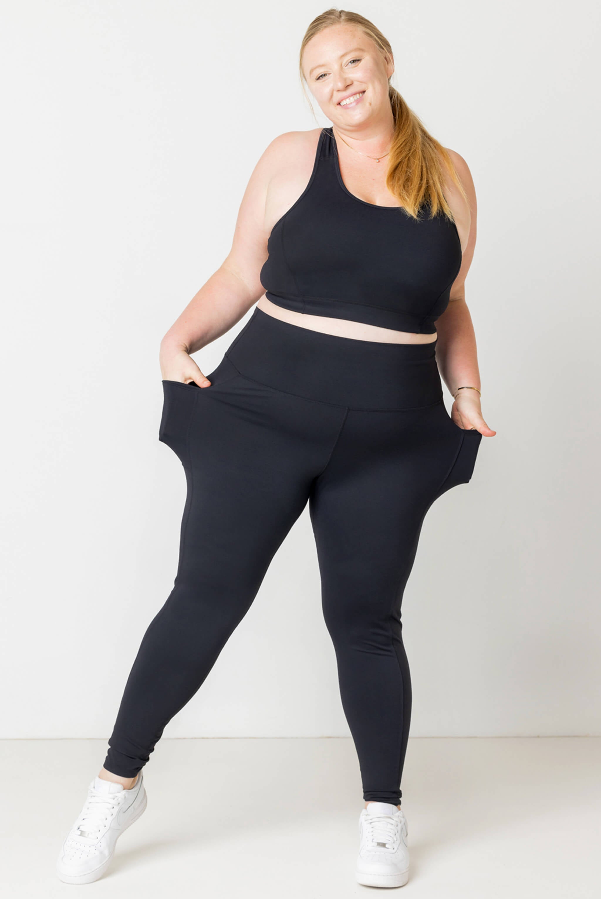 Plus Size Pocket Ankle Leggings - Black | Superfit Hero