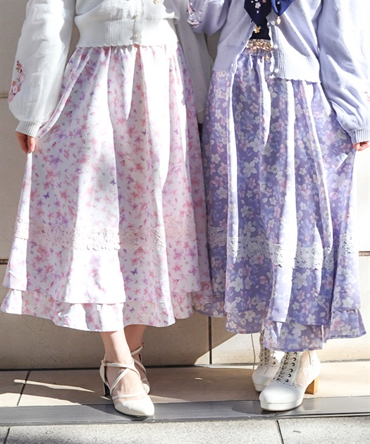 サクラ柄フレアスカート | axes femme online shop