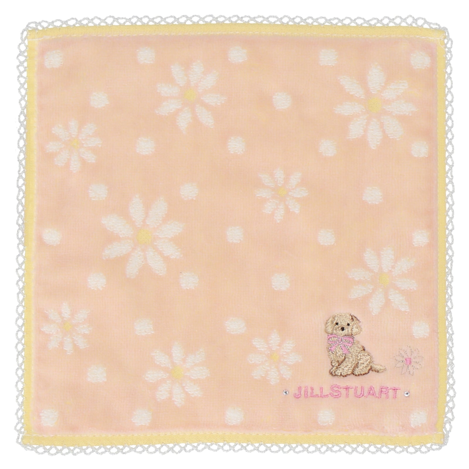 ミニタオルハンカチ フラワー＆ドッグ #092a ピンク – INTERMODE KAWABE