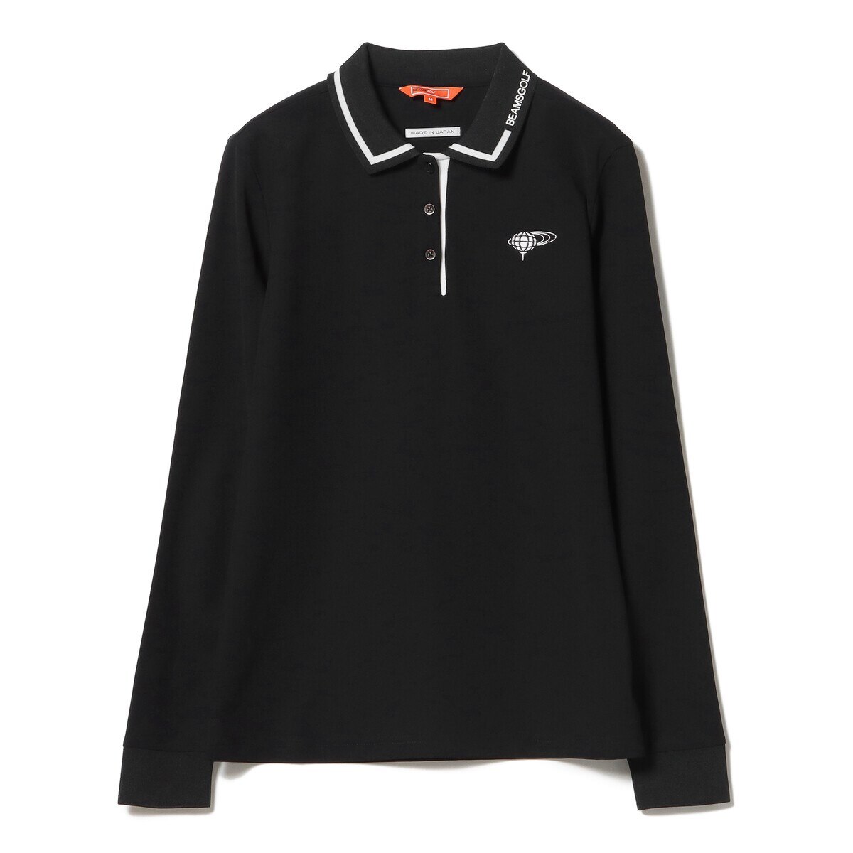 BEAMS GOLF ORANGE LABEL 襟ロゴ バイカラー ポロシャツ レディス(長袖