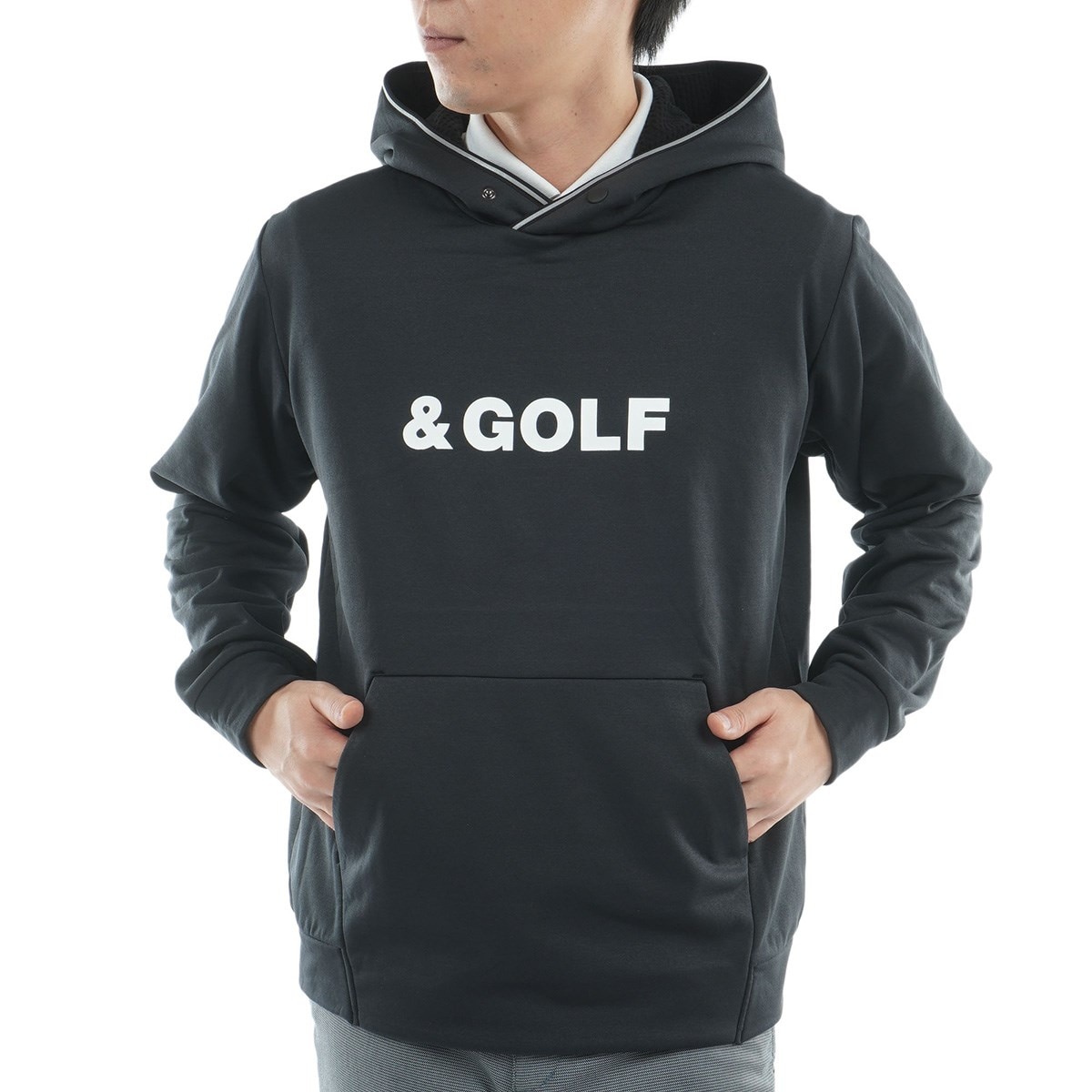 ストレッチ バックグリッドフリース 裏起毛 プルパーカー(中間着