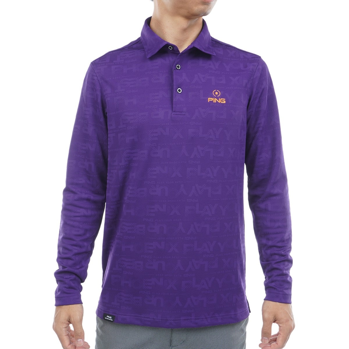 ロゴジャカード長袖ポロシャツ(長袖シャツ・ポロシャツ)|PING(ピン
