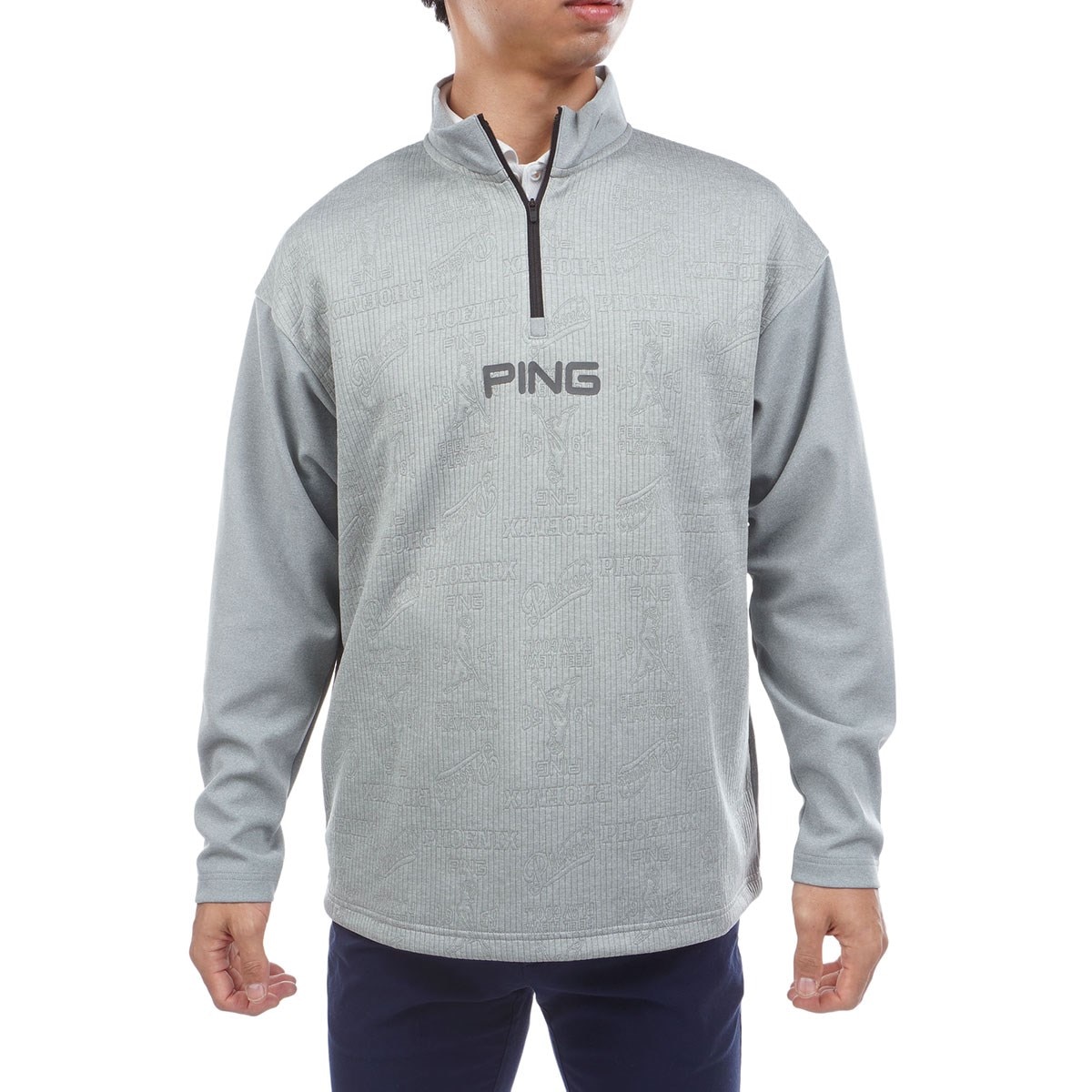 キルトジャカード ハーフジッププルオーバー(中間着(セーター