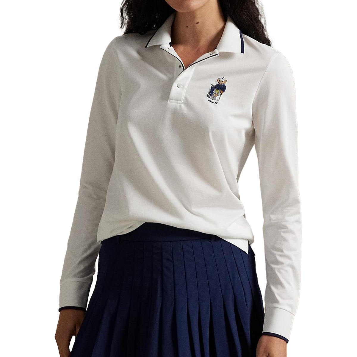 RLX テーラード フィット Poloベア ジャージー長袖ポロシャツ レディス