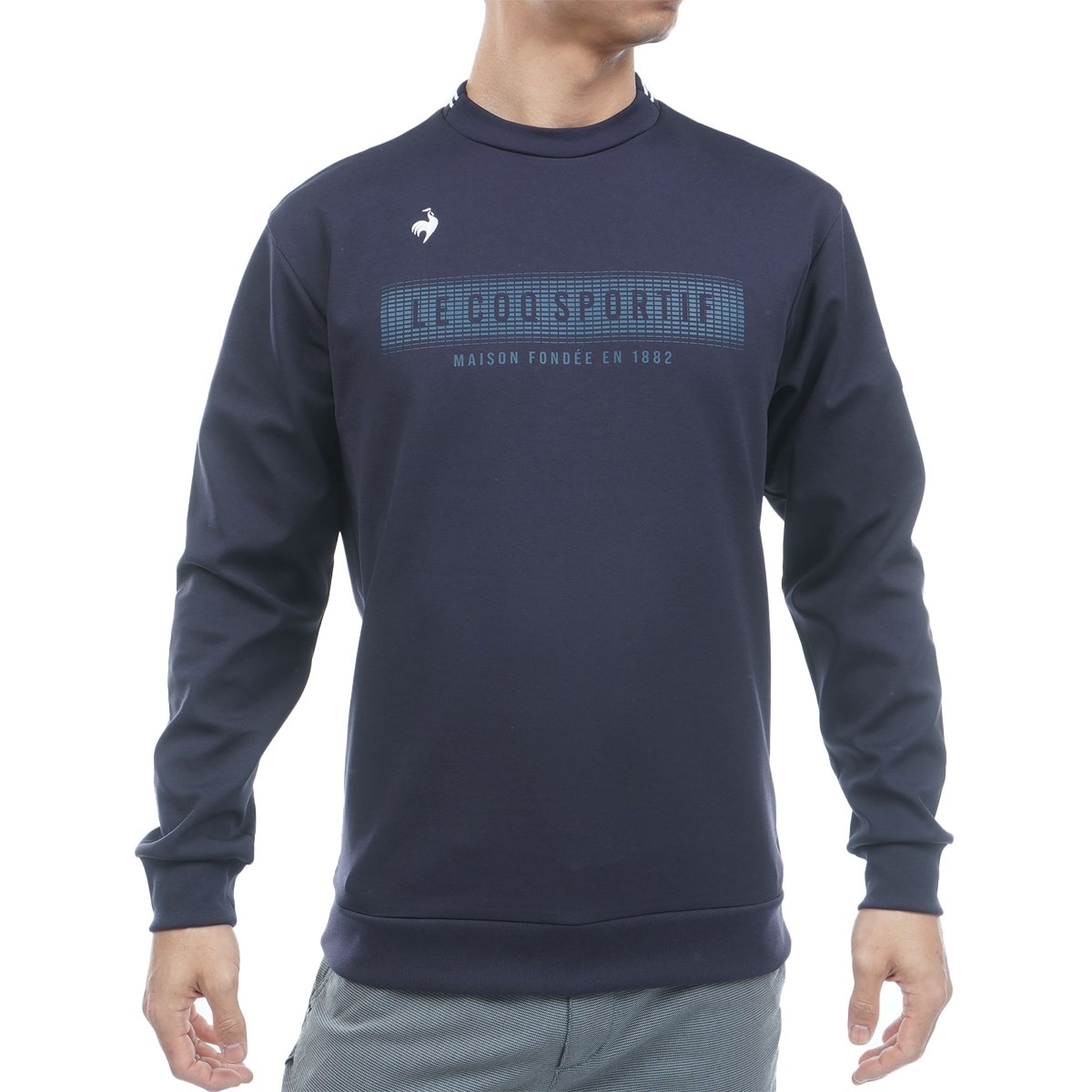 ストレッチ ロゴプリント長袖クルーネックプルオーバー(中間着