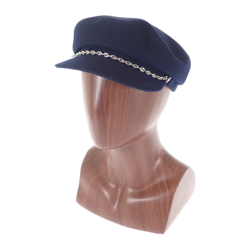 エルメス HERMES シェーヌダンクル 帽子 58 キャスケット カシミヤ