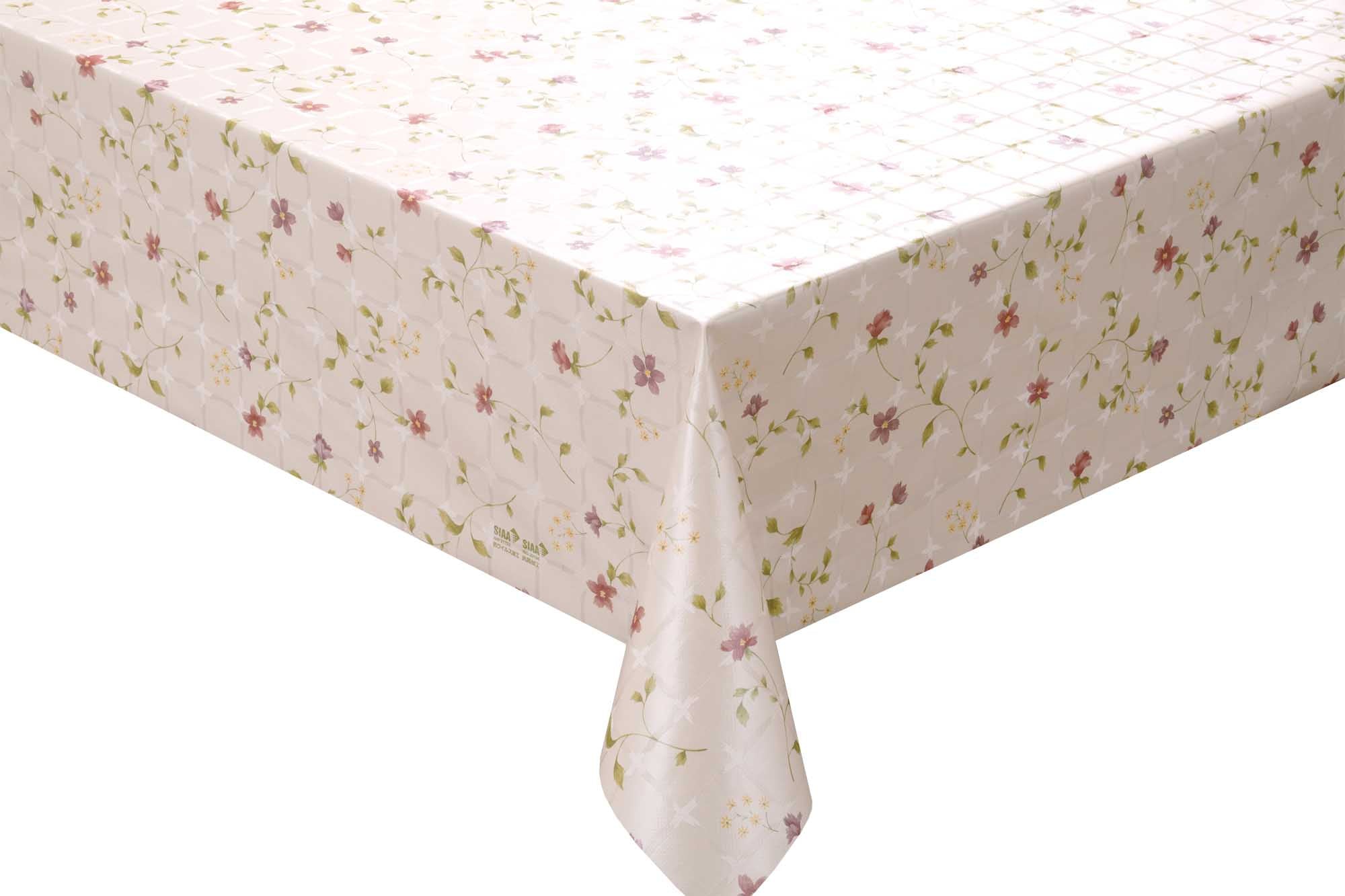 テーブルクロス フローラルチェック ピンク （幅 約130cm×長さ