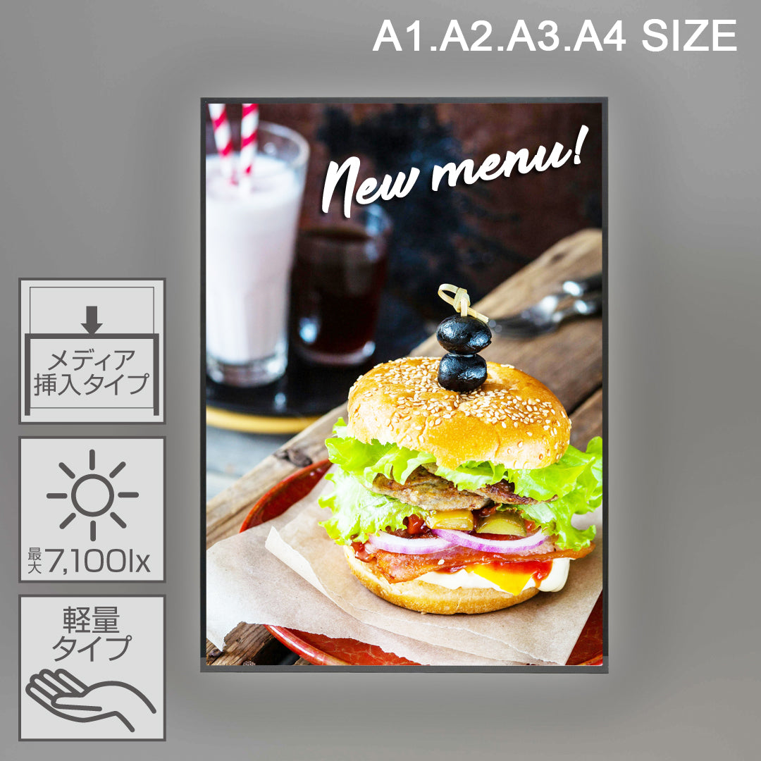 軽量LEDライトパネル メディア挿入タイプ (片面) – Santek Display