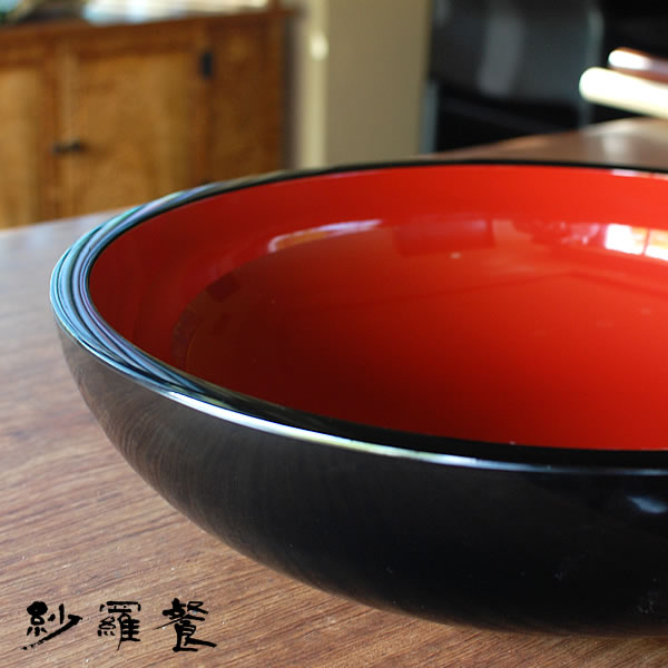 木地鉢（こね鉢） 赤黒 尺六寸(外寸約44cm) 木地鉢（こね鉢） 蕎麦工房
