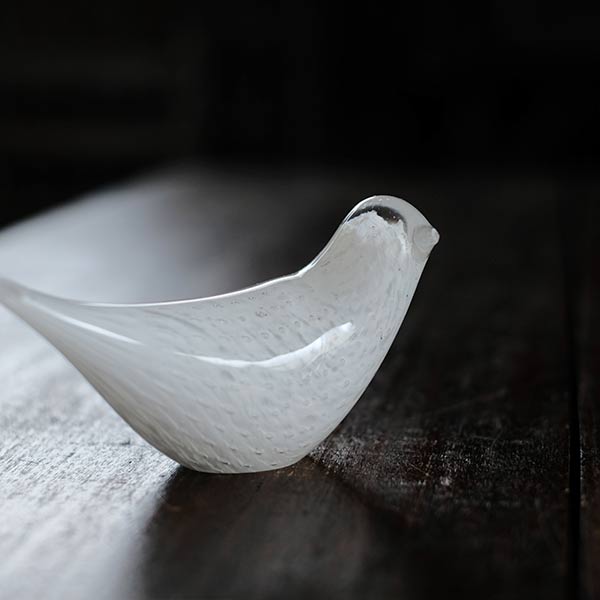 Vicke Lindstrand（ヴィッケ・リンドストランド）ガラスの鳥（白