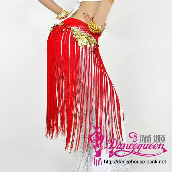 ベリーダンススカーフ003--「多色可」 コイン付きフリンジヒップ