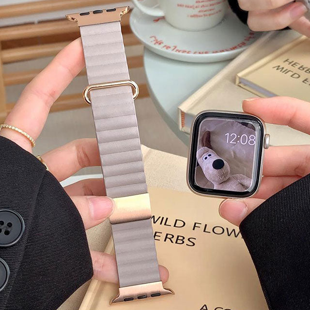 Apple Watch バンド 41/40/38mm】レザーマグネットバンド (ライト