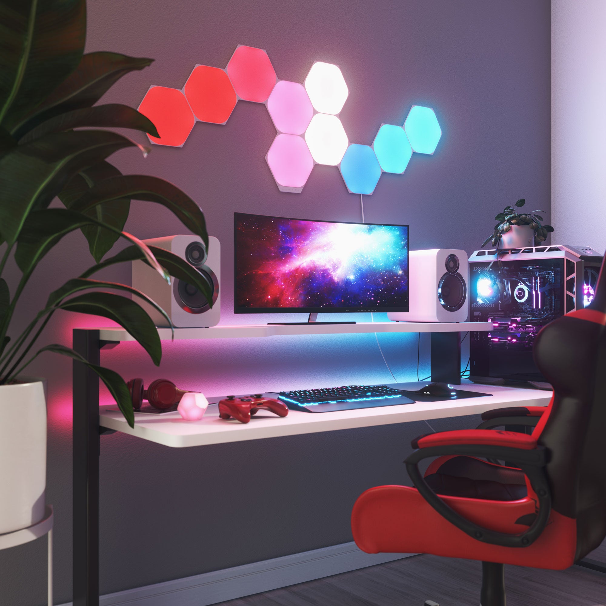 Nanoleaf Shapes Hexagons | Smart LED Light Panel Kit (10 Panels