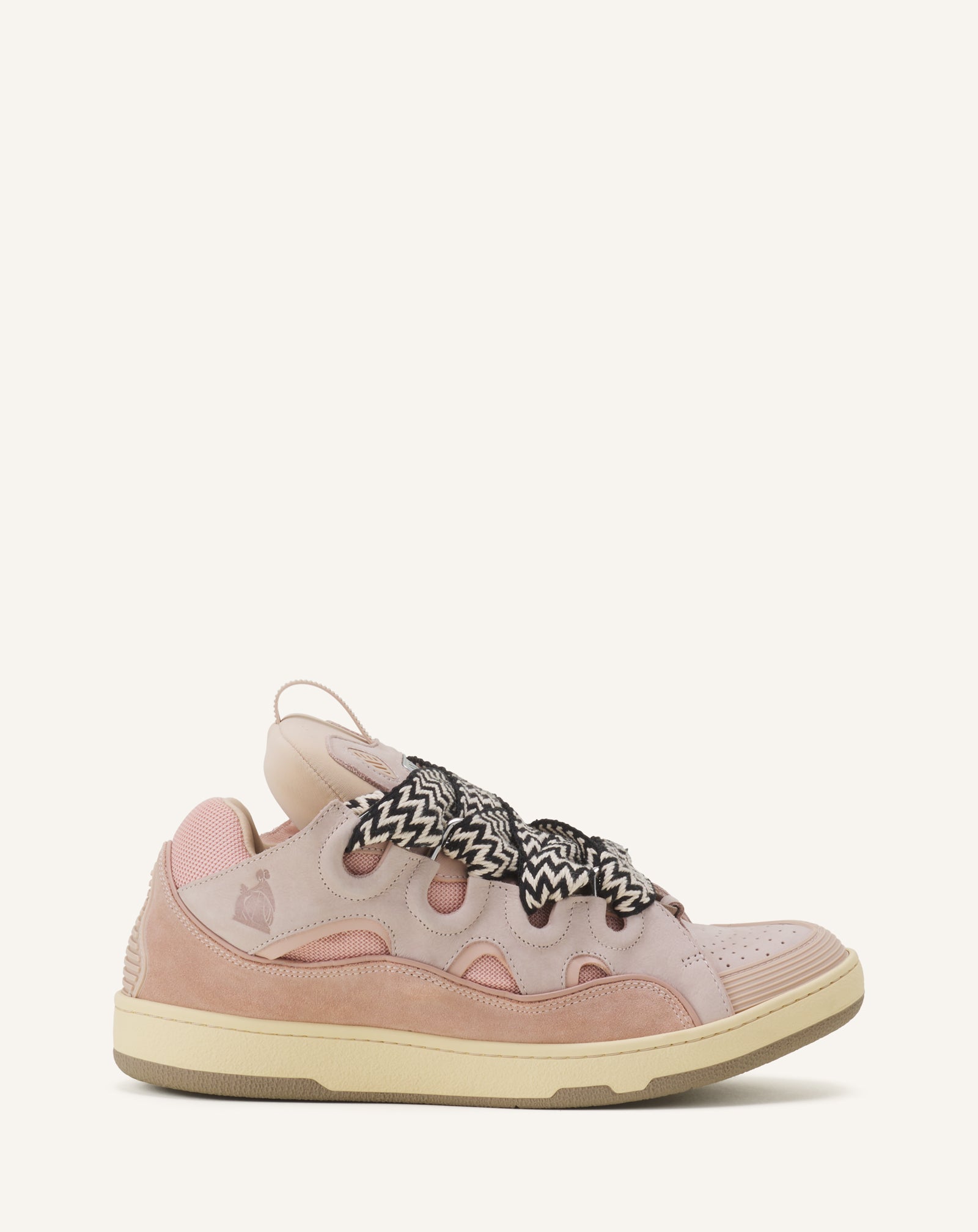 Pink Leather Curb Sneakers | Lanvin