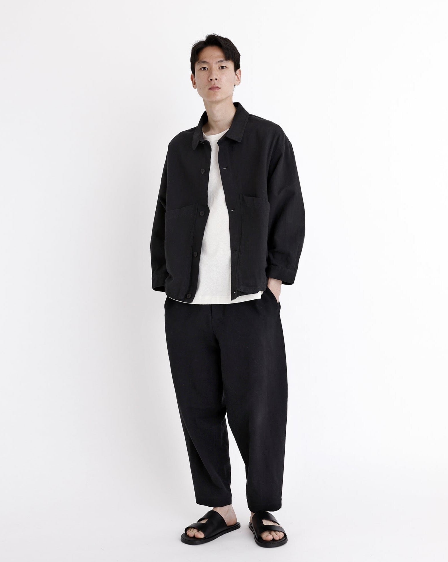 Signature Panel Pockets Shirt Jacket - Canvas Edition - Black