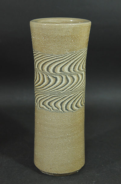 水野双鶴作 練込 花瓶 【器道楽】