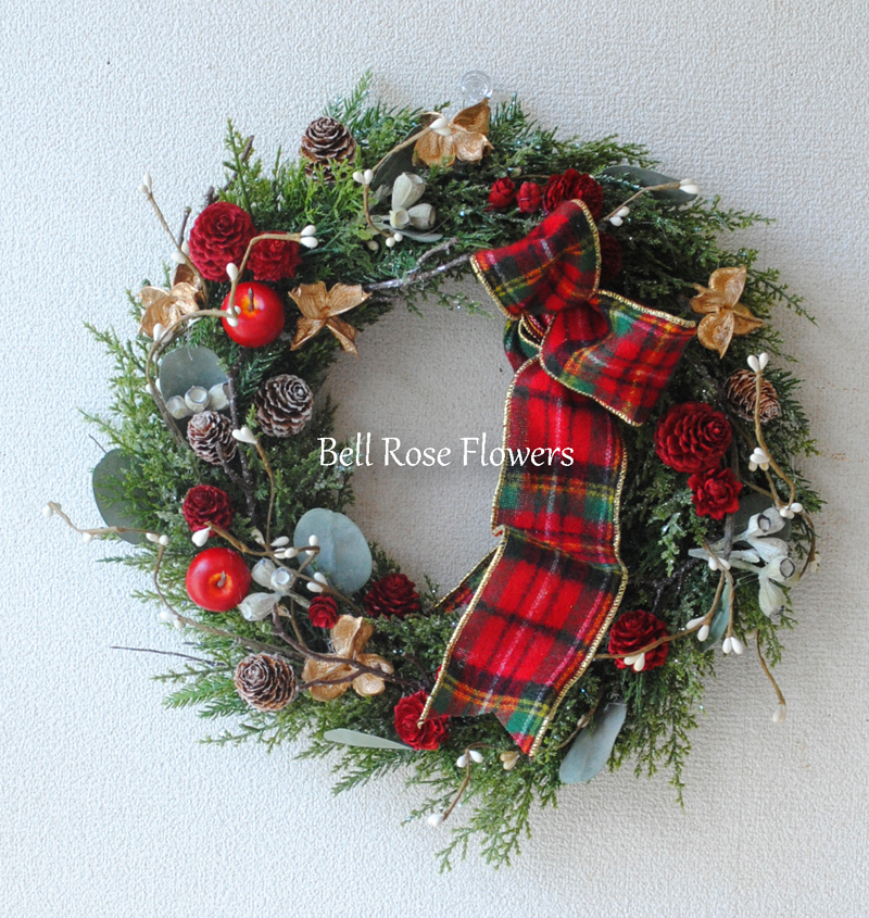 大阪でおしゃれなクリスマスリースを手作り｜豊中・Bell Roseアトリエ