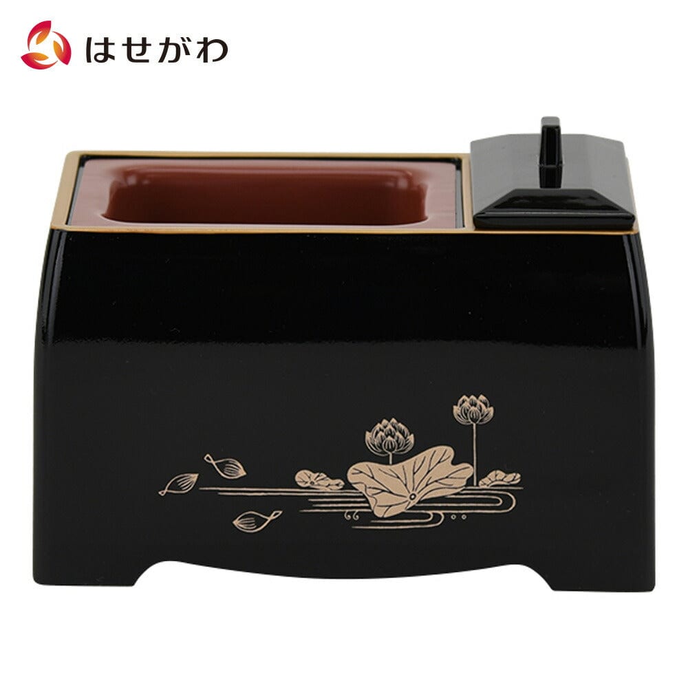 焼香炉 PC 黒 蓮 5.0寸 | お仏壇のはせがわ公式通販