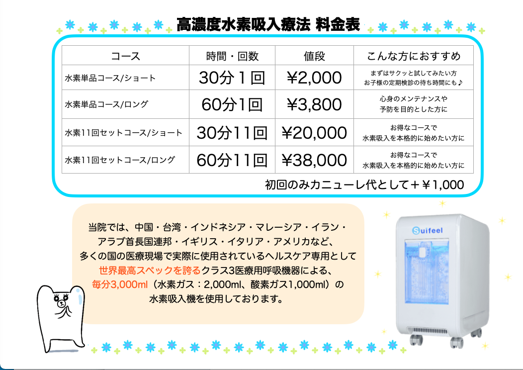 水素吸入療法 - ひかりデンタルクリニック（岡崎市・額田郡幸田町）