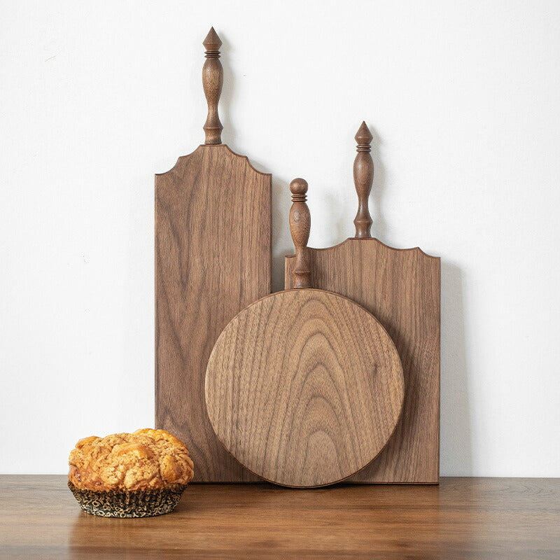 IwaiLoft 上質で高級感のあるトレー ウォールナット まな板 持ち手付