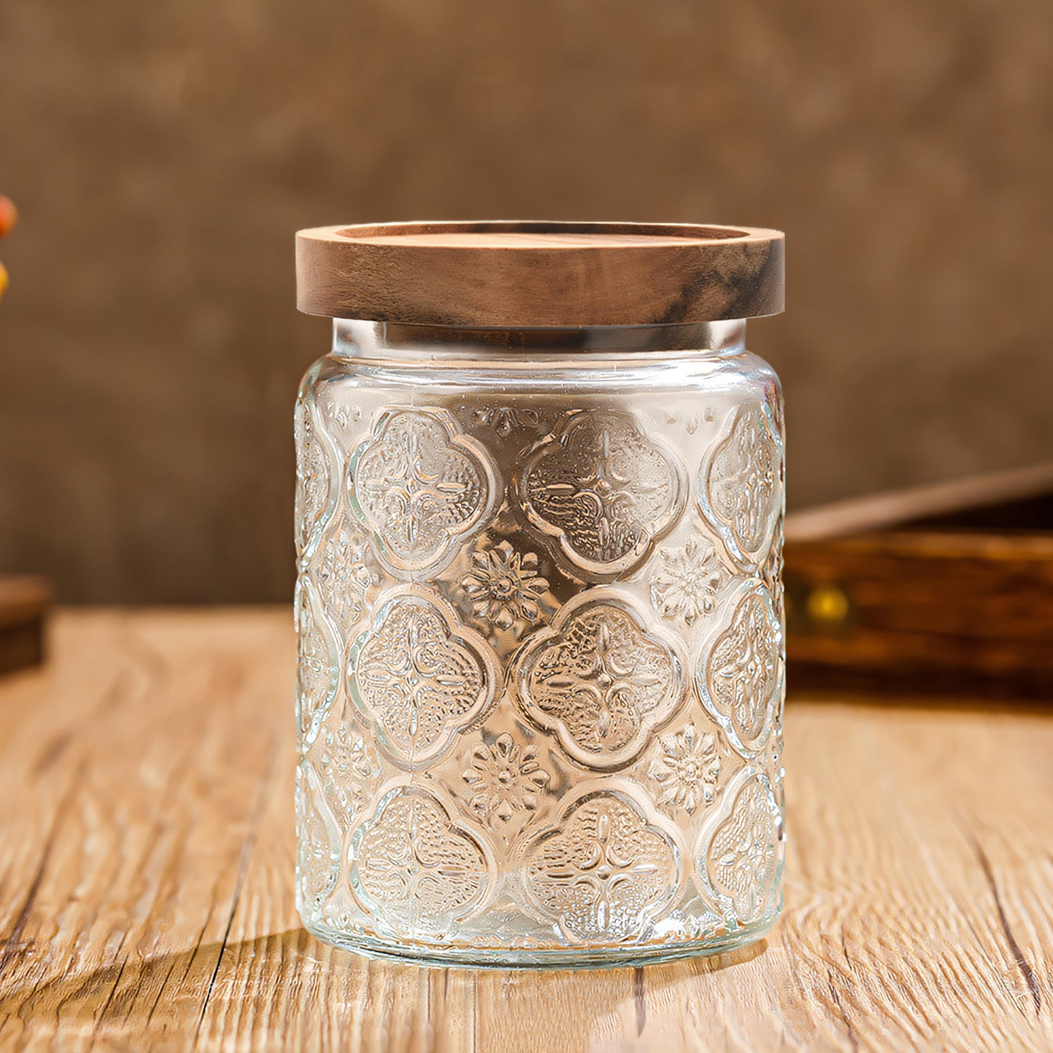 IwaiLoft 「海棠花」ガラス キャニスター コーヒー豆 保存容器 密閉