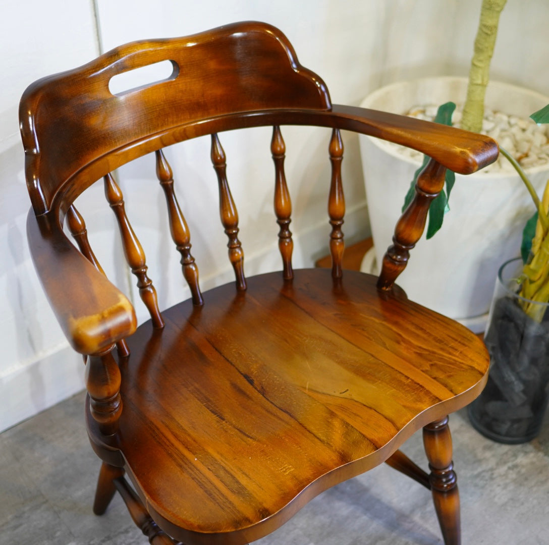 飛騨産業 / HIDA 穂高 アームチェア ダイニングチェア 中古 椅子 レトロ