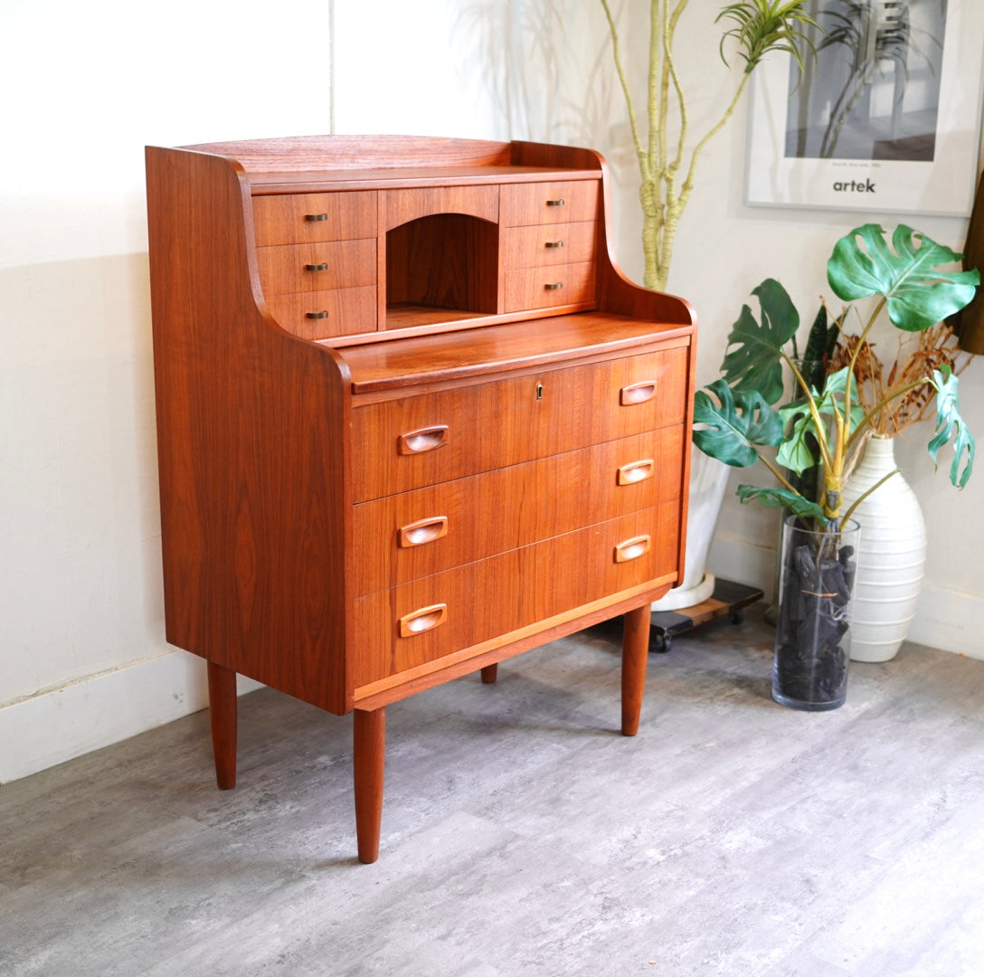 北欧ヴィンテージ ライティングビューロー チェスト 机 デスク 中古