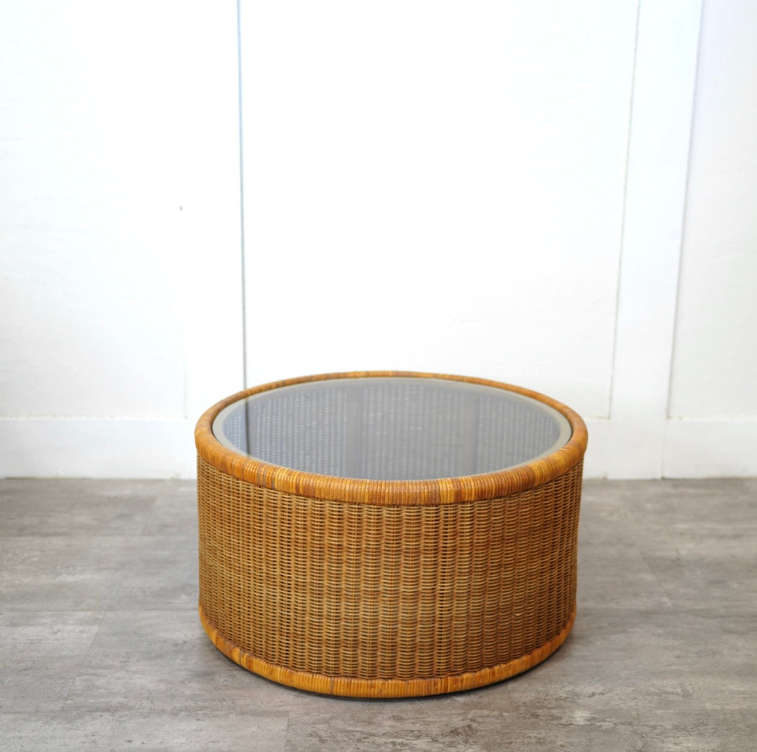 山川ラタン 剣持勇 センターテーブル ヴィンテージ 中古 籐 名作