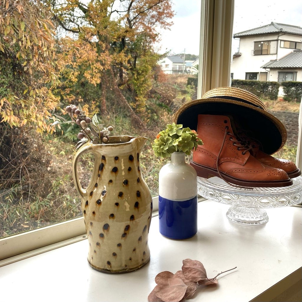 柴田雅章 水差し ピッチャー 灰釉点文手付水差 丹波焼 未使用 工芸品