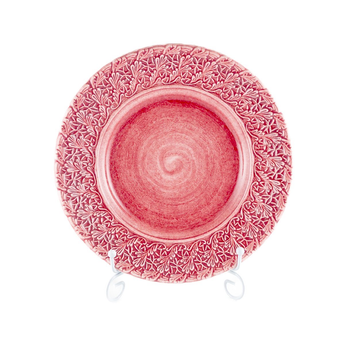 マテュース mateus レース プレート 中皿 リム 21cm ピンク デザート